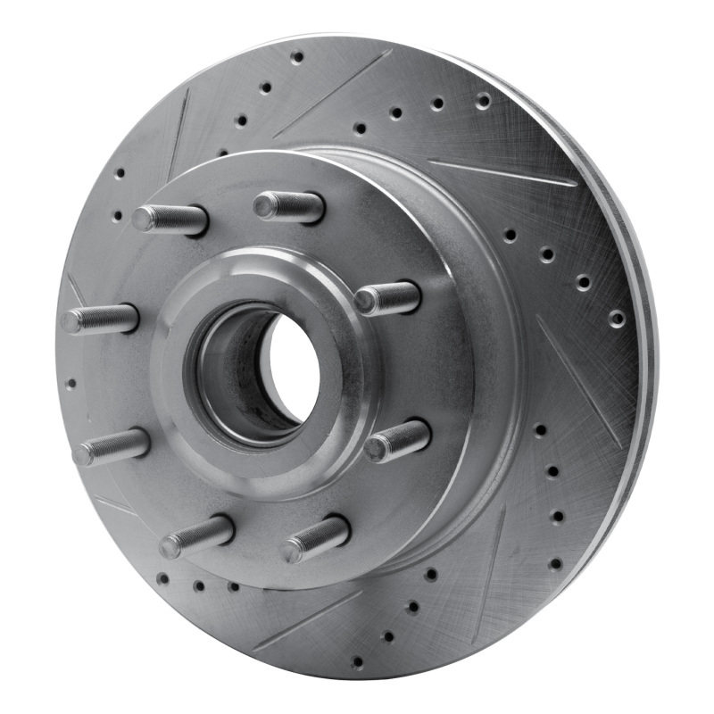 Ford F-250 Brake Rotor (1) - Front Left - R1 Concepts - Drilled & Slotted - Silver - `06-`12